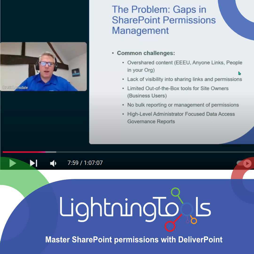 lightningtools's tweet image. Are you eager to take control of your #SharePoint Permissions? With #DeliverPoint, you can effortlessly manage and monitor your permissions, whether you prefer real-time updates or scheduled reports. #permissionsmanagement #M365 #livewebinar #microsoft365
hubs.ly/Q02_VlsH0