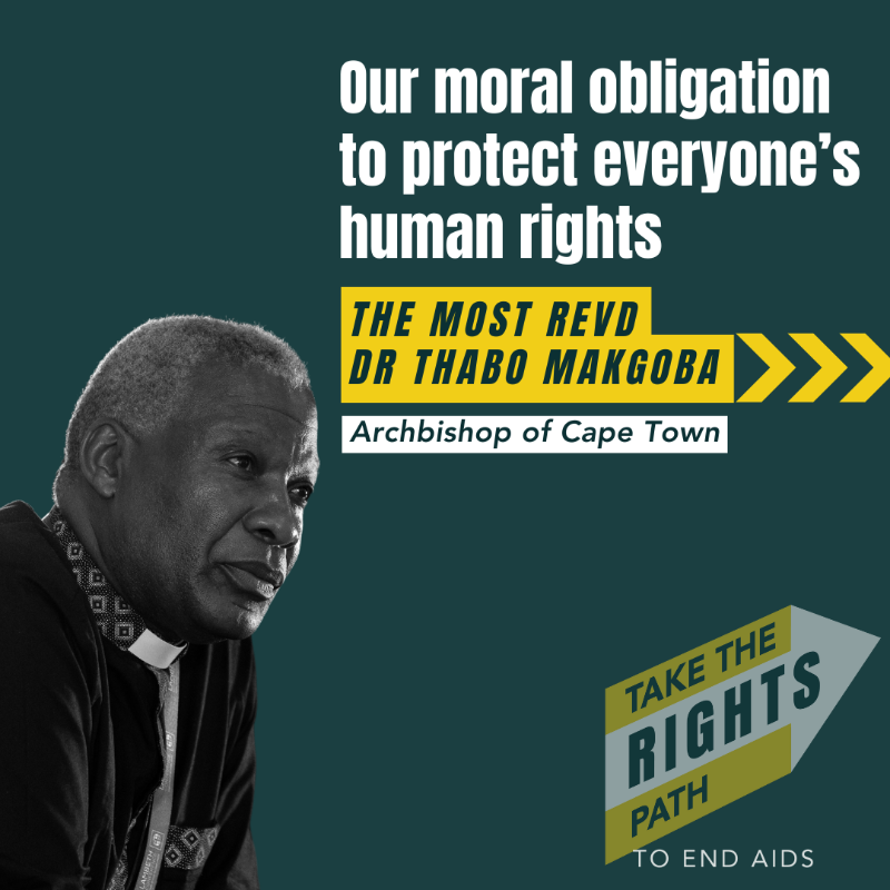 UNAIDS's tweet photo. "Discriminatory laws push people away from lifesaving health care. The path to victory in the HIV response is well marked. That path is marked 'human rights'."

Read @ArchbishopThabo's testimonial in our #WorldAIDSDay2024 report: https://t.co/GhthBLh9qi