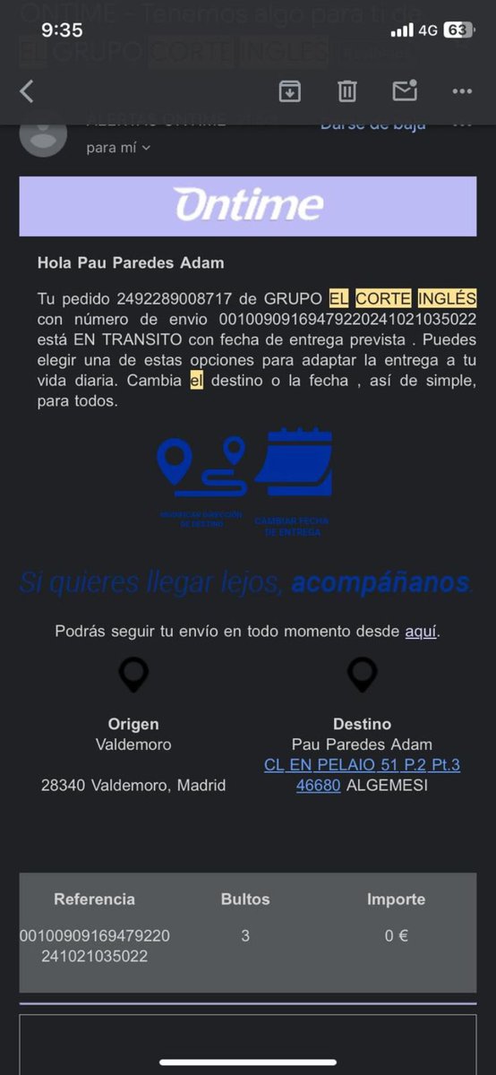 PauParedes5's tweet photo. Por si no tuviéramos bastante en Algemesí, pueblo afectado gravemente por la DANA, hacemos pedidos a @elcorteingles y no nos llegan. Lo peor es que nadie se hace responsable y 2 meses después seguimos igual. Las capturas de pantalla no tienen desperdicio…
@elcorteinglesac https://t.co/rw2jjoYTTx