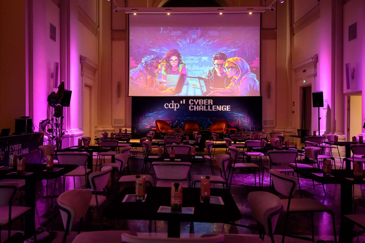 GruppoCDP's tweet image. Tutto pronto a Roma per #CDPCyberChallenge, l’#hackathon dedicato agli appassionati di #sicurezzainformatica, ideato per promuovere maggiore consapevolezza dei rischi online e per diffondere la cultura della #cybersecurity tra le nuove generazioni.
Intelligenza e talento saranno