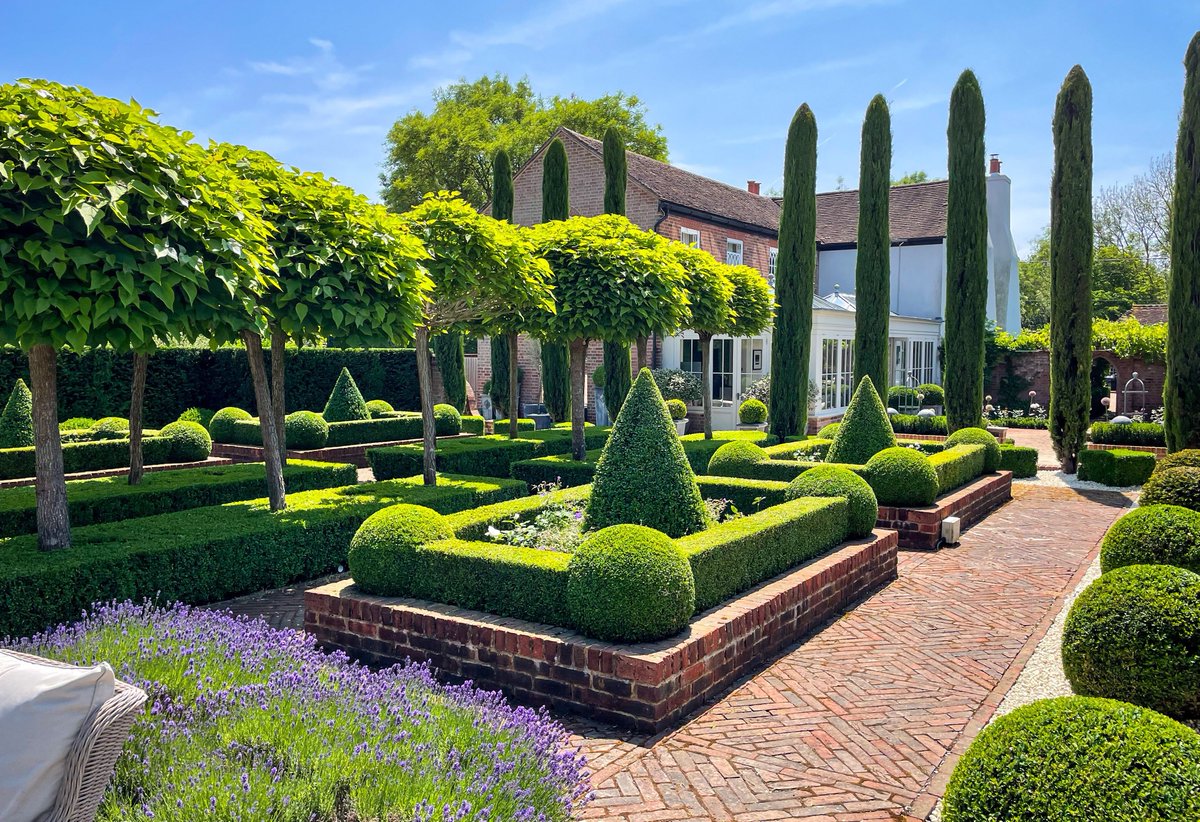 These Italian Cypress trees draw the eye through an archway into a beautiful Italian garden. William has made this garden a real eye-catcher.  🌲🌳

#topiarytuesday #henchmantopiaryawards #topiary #henchman
