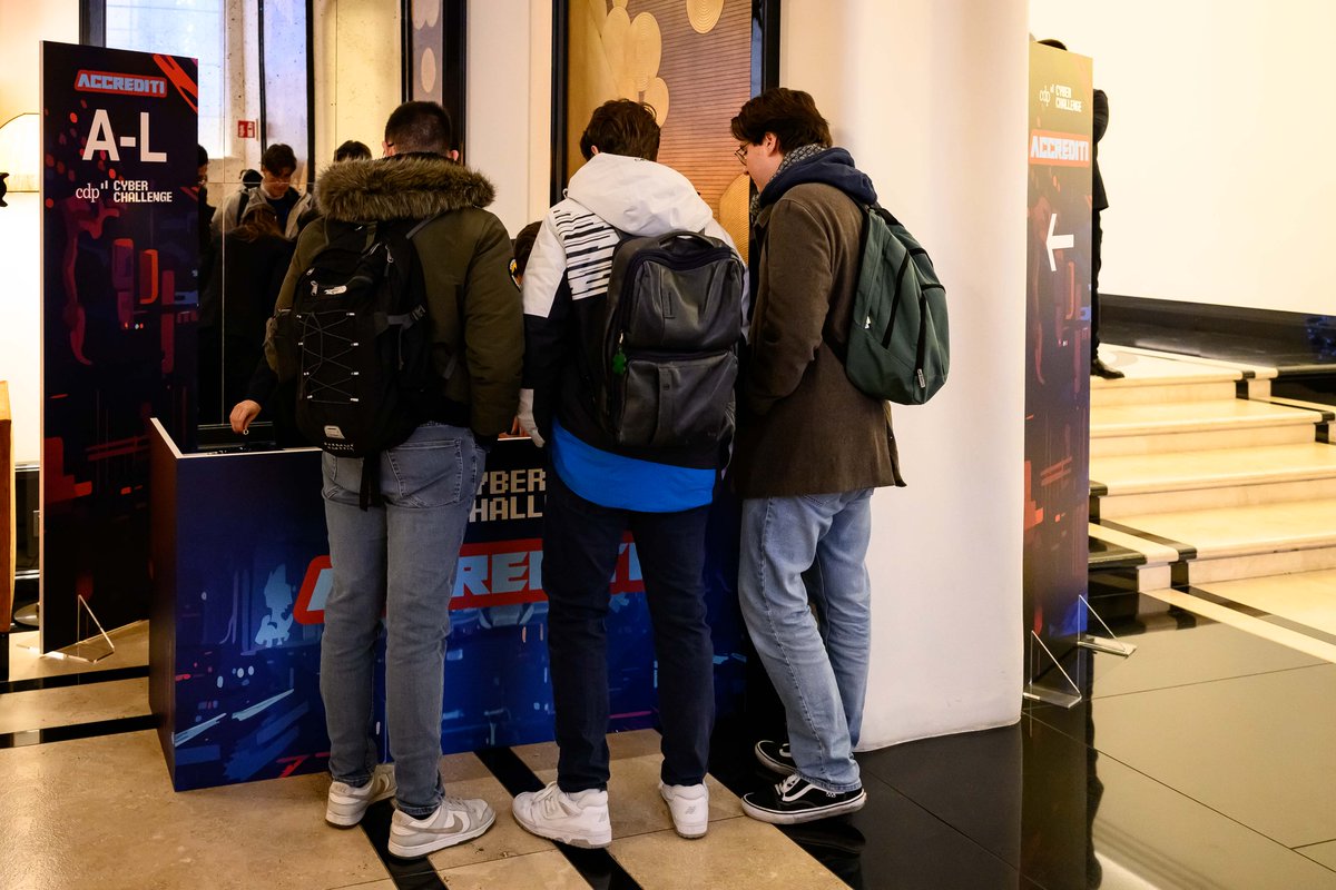 GruppoCDP's tweet image. Tutto pronto a Roma per #CDPCyberChallenge, l’#hackathon dedicato agli appassionati di #sicurezzainformatica, ideato per promuovere maggiore consapevolezza dei rischi online e per diffondere la cultura della #cybersecurity tra le nuove generazioni.
Intelligenza e talento saranno