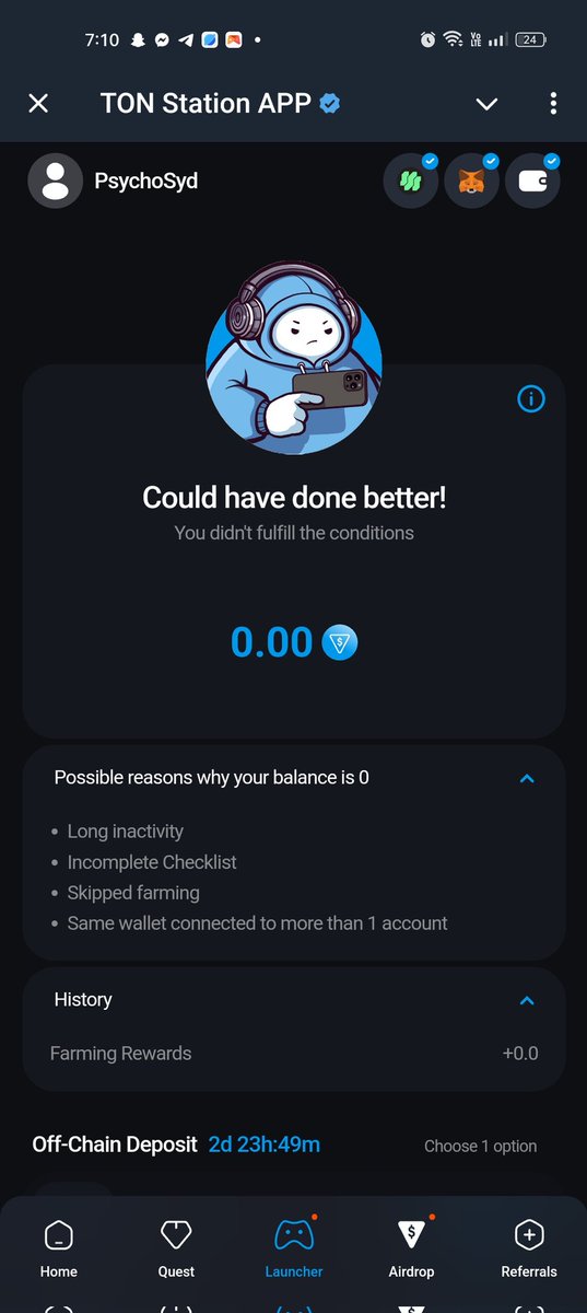 Psychosyd29's tweet photo. @EddyHeavens @TONStationLabs I always checking the app . Nothing happens https://t.co/lKQ9F9pGXH