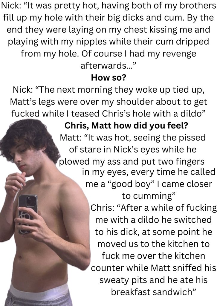 gay_socks56's tweet photo. Sturniolo Triplets address their intense “family bonding”, learn all about their deep, horny secrets! https://t.co/XMtPTEfrXQ