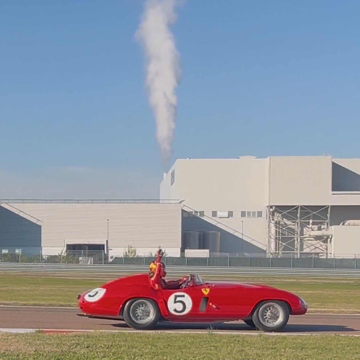 Carlos Sainz driving classic Ferrari 735 LM (1955) at Fiorano