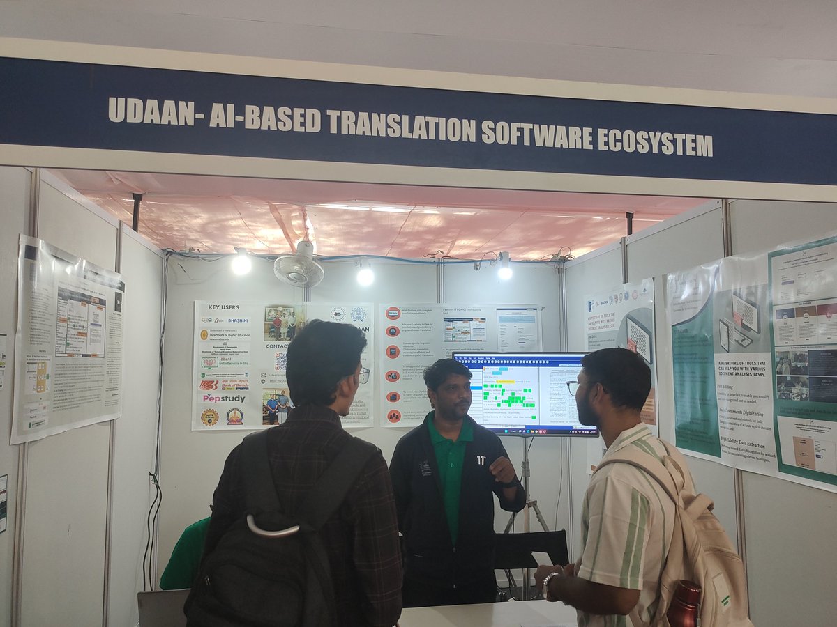 kevalsaud25's tweet photo. Attended Techfest today and by IIT Bombay:
Udaan – enabling translation of learning materials across Indian languages with Project LeapOver bridging language barriers.
BharatGen – building Generative AI tailored to India’s needs with homegrown LLMs like BharatGen2B.

#techfest https://t.co/a4zIO3SbGX