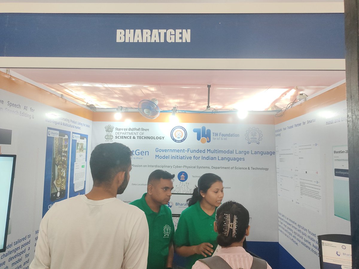 kevalsaud25's tweet photo. Attended Techfest today and by IIT Bombay:
Udaan – enabling translation of learning materials across Indian languages with Project LeapOver bridging language barriers.
BharatGen – building Generative AI tailored to India’s needs with homegrown LLMs like BharatGen2B.

#techfest https://t.co/a4zIO3SbGX