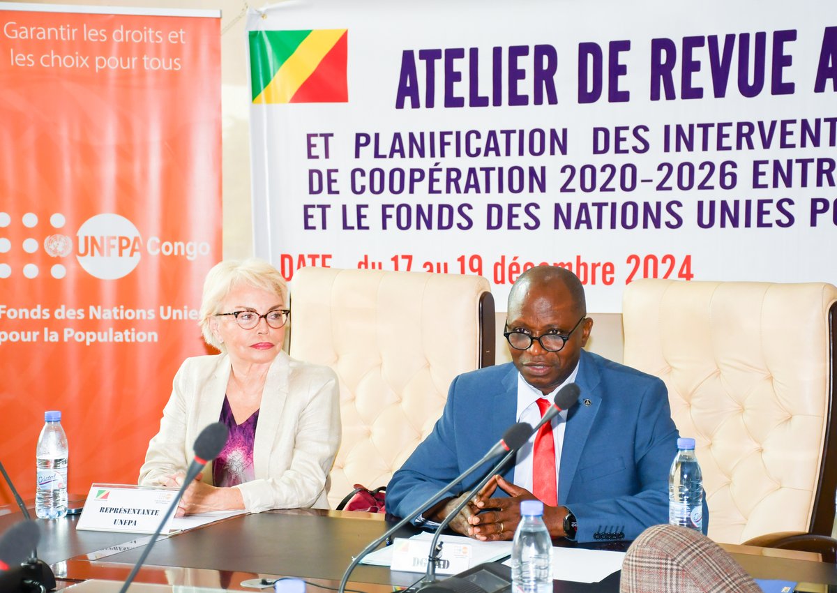 CongoUnfpa's tweet photo. 17 Décembre 2024: Lancement de l'atelier de revue annuelle de l'UNFPA 2024 et de programmation des interventions 2025. Des #choix décisifs pour l'amélioration de la #Sante  des populations congolaises!
#SDGs #RevueAnnuelle #DGPAD https://t.co/uFq5GxBzsv