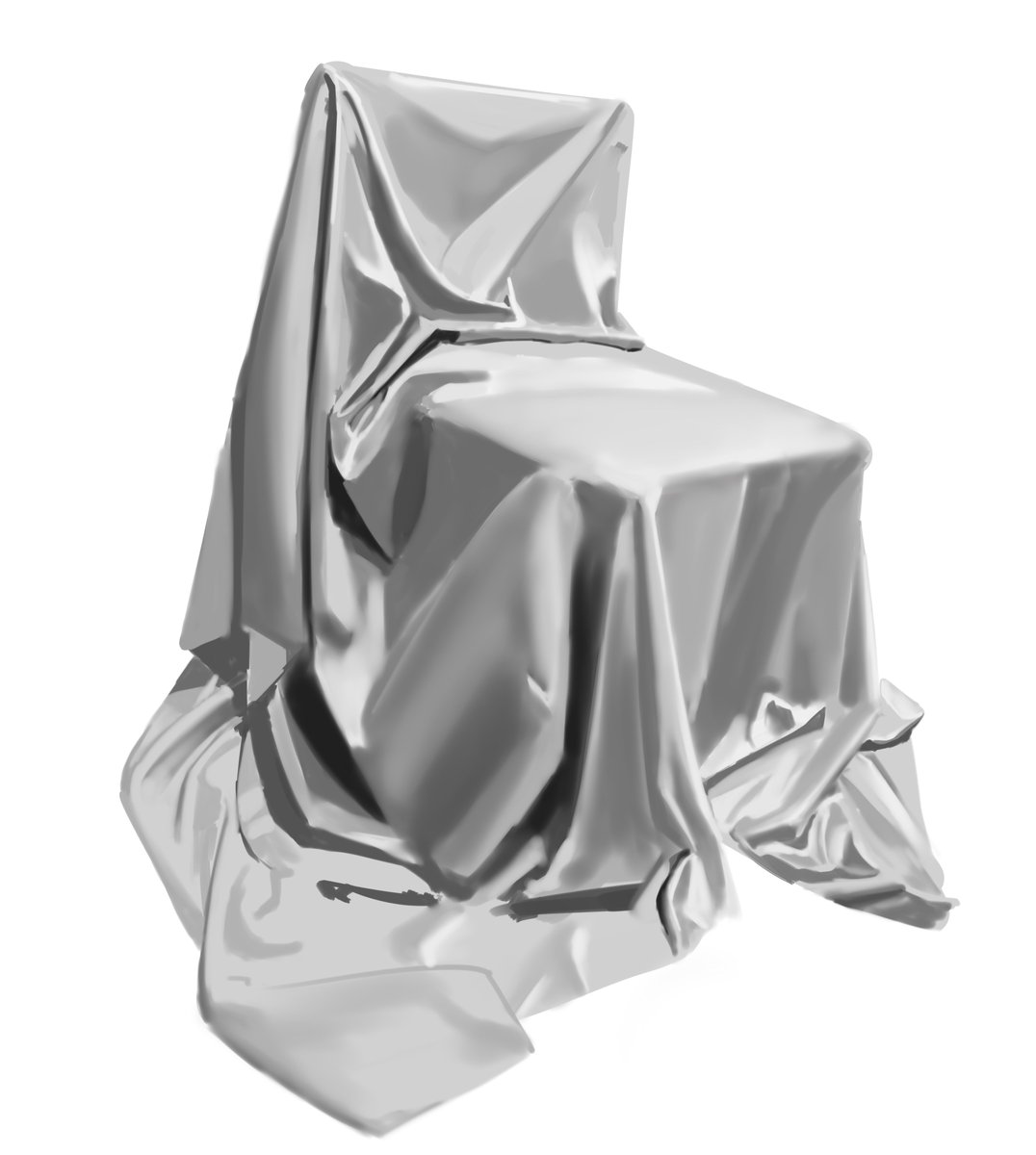 Pinterestでこういう感じの布さがしてシワの練習してるけど、途中で力尽きた。
結局クリスタに最初から入ってる水彩筆が一番塗りやすい 