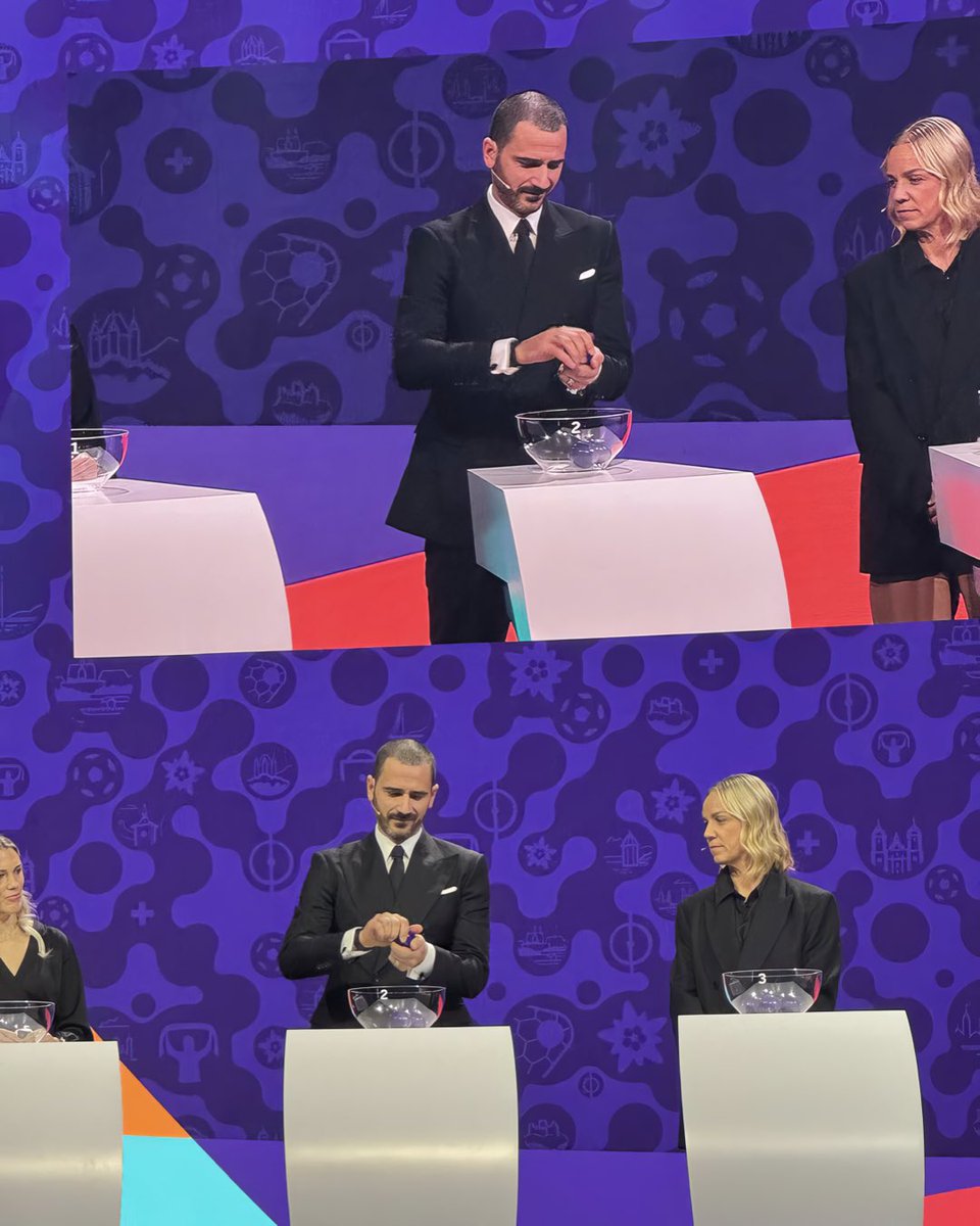 Leonardo Bonucci (@bonucci_leo19) on Twitter photo Happy to have been one of the draw assistants at the <a href="/WEURO2025/">UEFA Women's EURO 2025</a> Final Tournament Draw #WEURO2025 Happy to have been one of the draw assistants at the <a href="/WEURO2025/">UEFA Women's EURO 2025</a> Final Tournament Draw #WEURO2025
