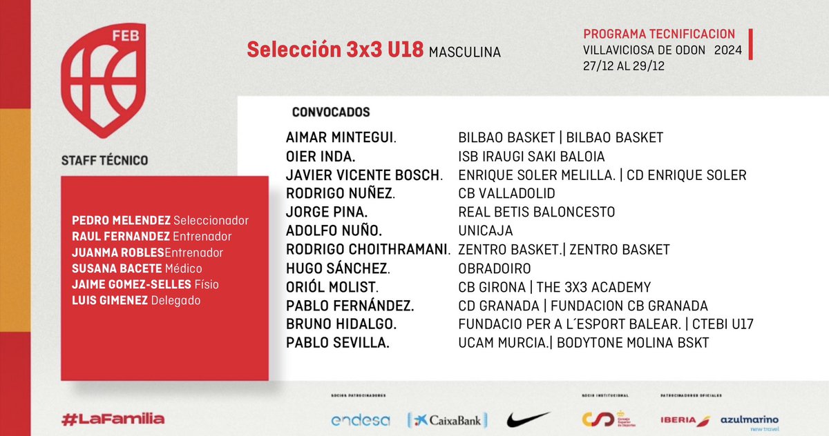 FMBMELILLA's tweet photo. 🇪🇸🏀 | ¡¡Javier Vicente Bosch convocado con el grupo 3x3 U18M @BaloncestoESP!!

🏀 #U18MASC 3x3 🇪🇸
📅 27-29.12.24
📍 Villaviciosa de Odón (Madrid)

👏👏¡¡Enhorabuena Javi!!

Más info 👇👇
https://t.co/ukcota9tLa https://t.co/JKHIokAbyQ