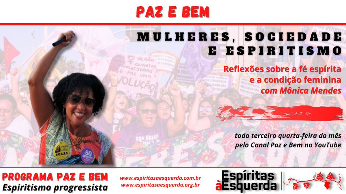 CejusDe's tweet photo. Mulheres, Sociedade e Espiritismo
Paz e Bem 2224

Com Mônica Mendes (EàE)

DATA: 18/12/2024 (Quarta)
HORÁRIO: 6h

https://t.co/ZwMB3Z2G1K

#mulher #feminismo #negra #racismo #genero #raca #espiritismo #kardec #esquerda #socialismo #comunismo #espirita #pazebem #viral #fyp https://t.co/Ju2LEudXMg