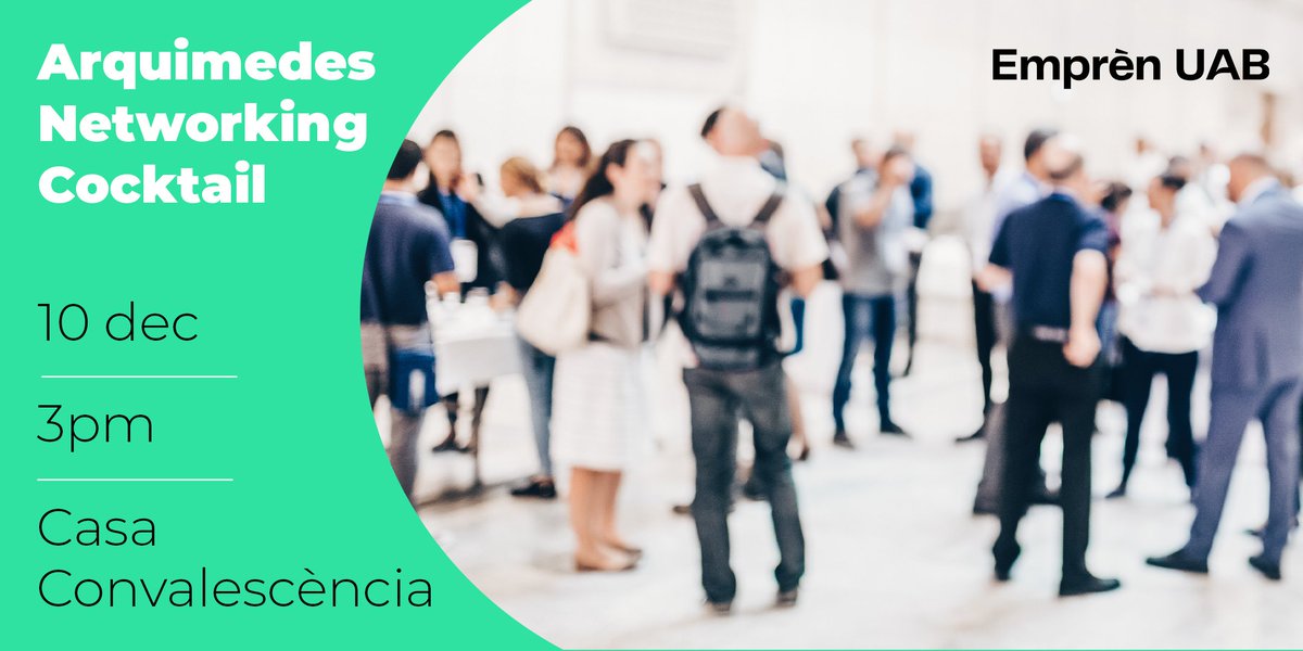 Emprèn UAB (@uabempren) on Twitter photo 🚀Ens veiem avui a l'Arquimedes Networking Cocktail per fer crear llaços entre tot l'ecosistema emprenedor de la <a href="/UABBarcelona/">Universitat Autònoma de Barcelona</a>: des de persones emprenedores, entitats, spin-offs i inversors, entre d'altres.
🕒📍A les 15 h, a la Casa Convalescència! 🚀Ens veiem avui a l'Arquimedes Networking Cocktail per fer crear llaços entre tot l'ecosistema emprenedor de la <a href="/UABBarcelona/">Universitat Autònoma de Barcelona</a>: des de persones emprenedores, entitats, spin-offs i inversors, entre d'altres.
🕒📍A les 15 h, a la Casa Convalescència!