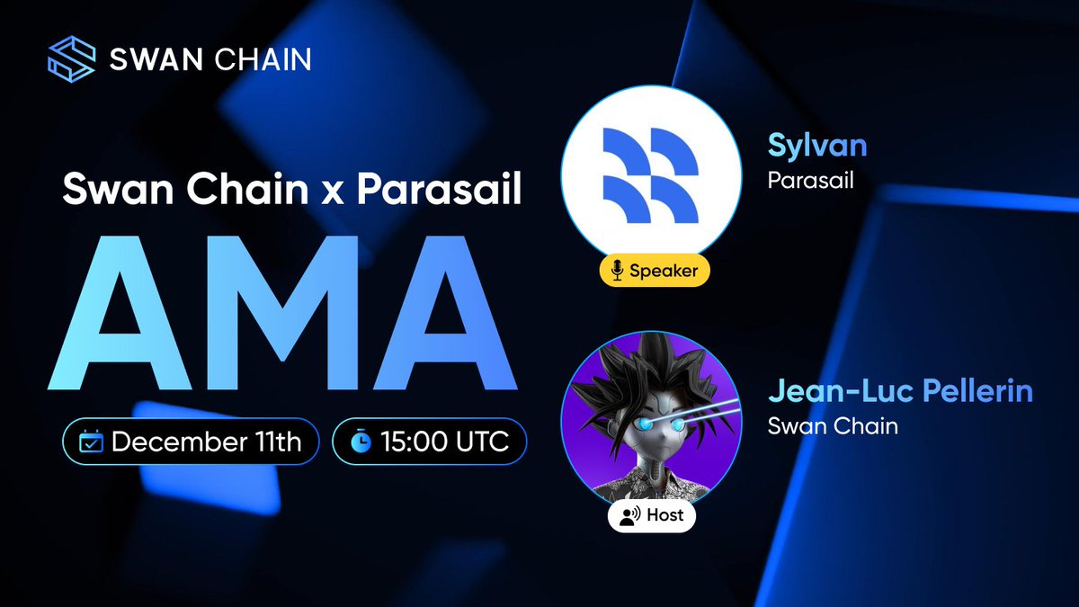 🌊 Swan Chain x Parasail AMA: Permissionless Liquid Staking

Join us for an exciting AMA as <a href="/parasailnetwork/">Parasail</a> collaborates with Swan Chain to bring liquid staking to SWAN tokens. This integration introduces pSWAN, unlocking new possibilities for flexibility and scalability within
