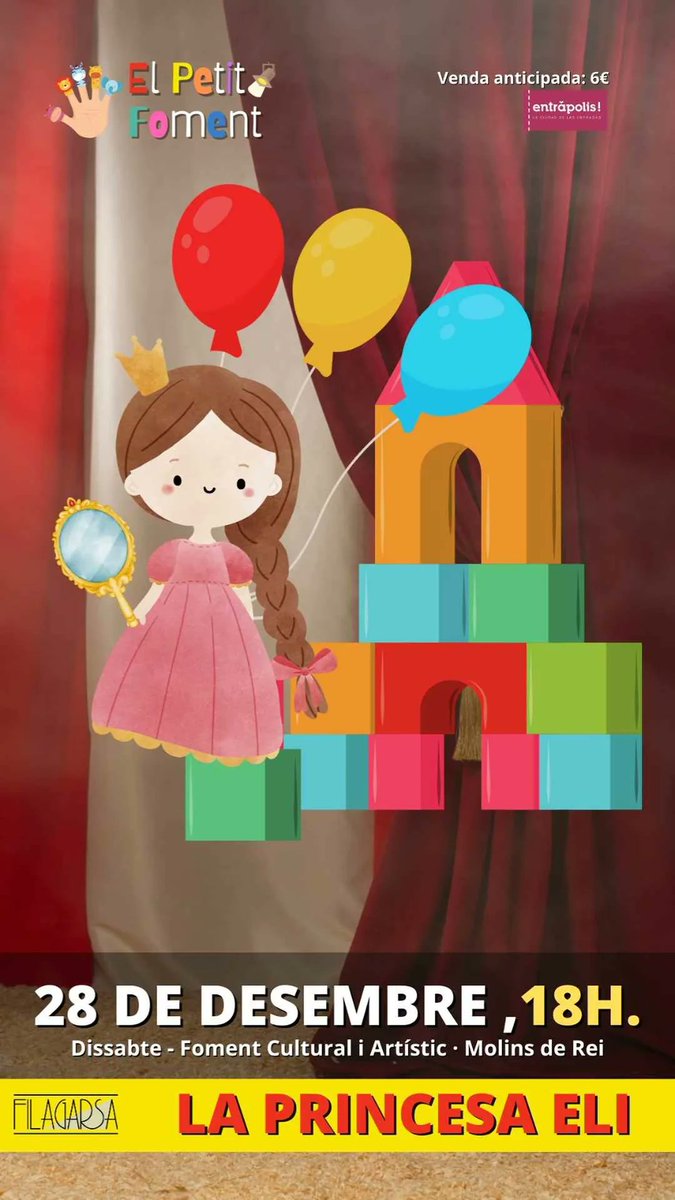 Dissabte 28 de desembre <a href="/Filagarsa/">Filagarsa</a> presenta LA PRINCESA ELI dins la programació de Nadal d'El Petit Foment.