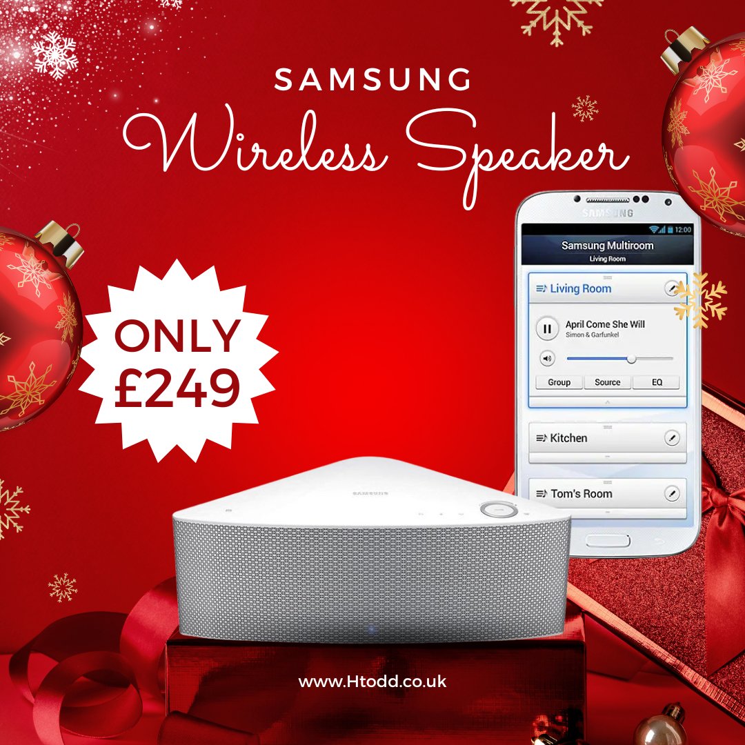 🎶🎄 Bring the gift of music to your loved ones this Christmas with the Samsung  M7 Multi Room Wireless Speaker in elegant white! 🎁✨

🎅🎶

htodd.co.uk/samsung-wam751…

#HtoddGifts #SamsungSpeaker #ChristmasGiftIdeas #HomeAudio #HolidayJoy