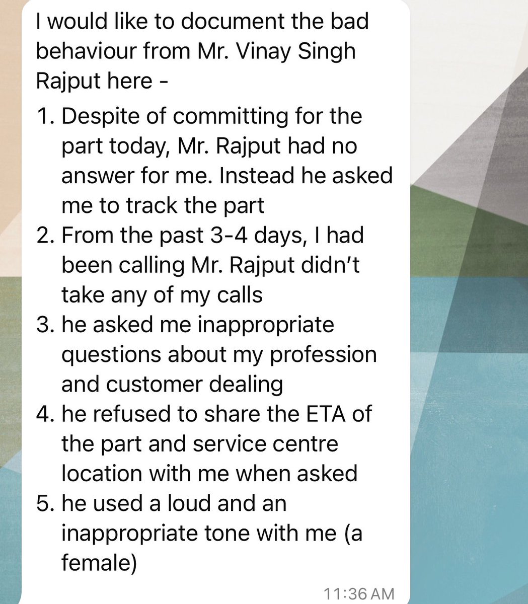PrernaSoni92's tweet photo. I have been following up with ASM - Vinay Singh Rajput since the past 5 days, he hasn't been responding to my calls , messages occasionally. Today finally he called back only to yell at me . Attaching screenshot of the chain of events today https://t.co/0lA8UQVnZK