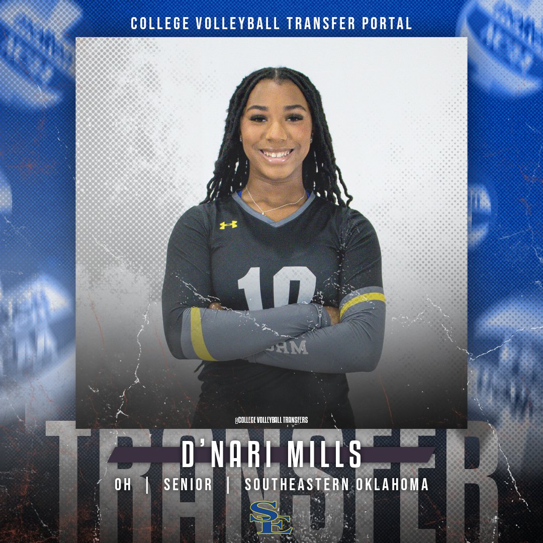 𝗜𝗻 𝗧𝗵𝗲 𝗣𝗼𝗿𝘁𝗮𝗹

✏️: D’Nari Mills
🏐: OH
🎓: Senior
📍: Southeastern Oklahoma
❌: <a href="/Dnari4/">Dnari Mills</a> 

#CollegeVBTransfers | #NCAAWVB