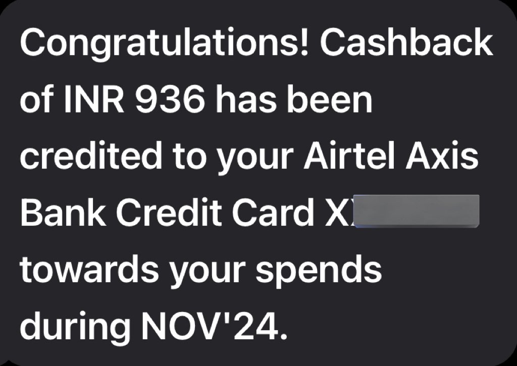 ProfessorCardz's tweet photo. ๐Received โน936 in Cashback on Airtel Axis Card this Month which made me happy after rejection for #SBICashback and #ICICI Emralde Private Metal Card. ๐
โ๏ธEasy to get approval or get as a new card. RECOMMENDED BY @ProfessorCardz
๐ฅGet โน1000 Cashback per month. Thats 11.7% Cashback
๐ฅApply here : https://t.co/zie56RqPrr
๐ฅUndoubtedly Cashback ๐ for all Family expenses less than โน8500
๐จPay Utility Bill - โน2500
๐จAirtel Bill/Recharge - โน1000
๐จZomato/Swiggy - Food Delivery & Bigbasket for Groceries - โน5000
โค๏ธโน500 Voucher against Joining Fees makes it almost free.
#ccgeeks #creditcards #airtel #axis