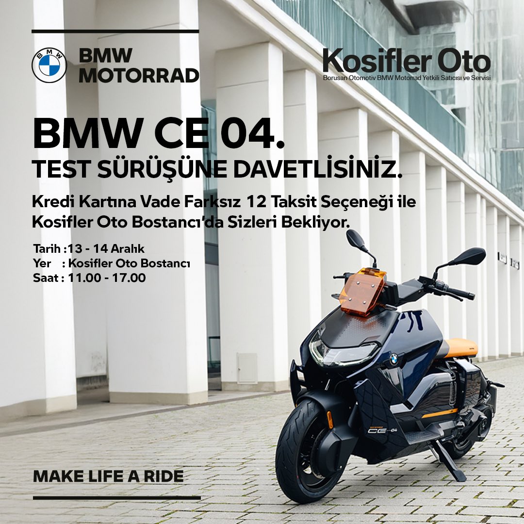 kosifleroto's tweet photo. BMW CE 04.
TEST SÜRÜŞÜNE DAVETLiSiNiZ.
Kredi Kartına Vade Farksız 12 Taksit Seçeneği ile Kosifler Oto Bostancı’da Sizleri Bekliyor.
Tarih: 13 - 14 Aralık
Yer: Kosifler Oto Bostancı
Saat: 11.00 - 17.00
#KosiflerOto #BMW #BMWMotorrad #BMWCE04 #CE04 https://t.co/qHaQHOPls4