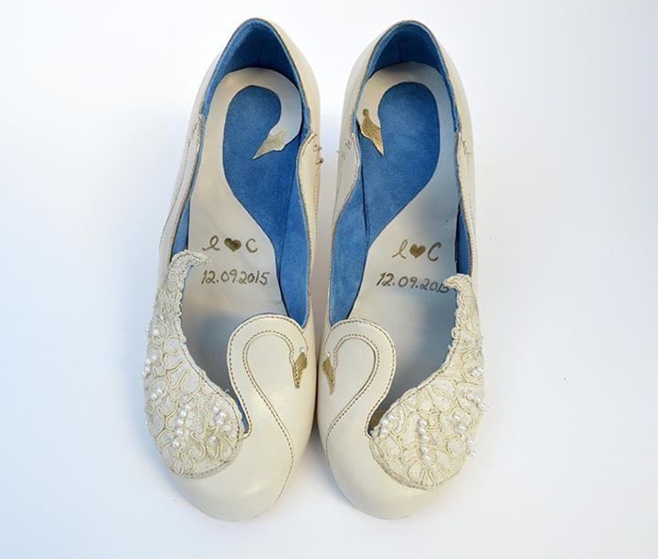swan wedding heels