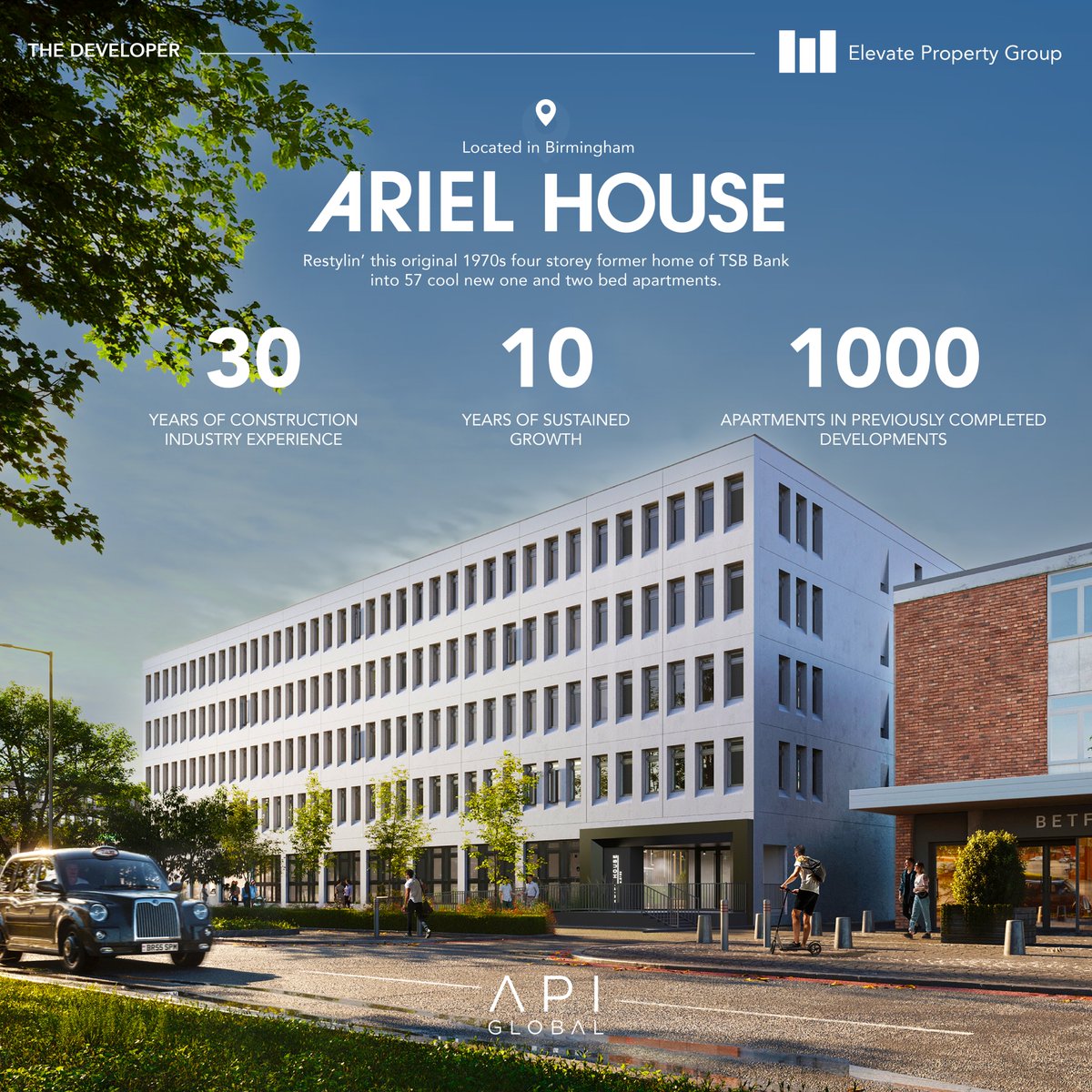 APIGlobal_UK's tweet photo. Developer Spotlight: Elevate Property Group ⭐ 

Winners of the 2024 Residential Developer of the Year, Elevate have over 30 years of industry experience and a decade of sustained growth.
 
📩 Get in touch to invest in Ariel House now from £179,995!

#UKProperty #APIGlobal https://t.co/bINHcfqvzG