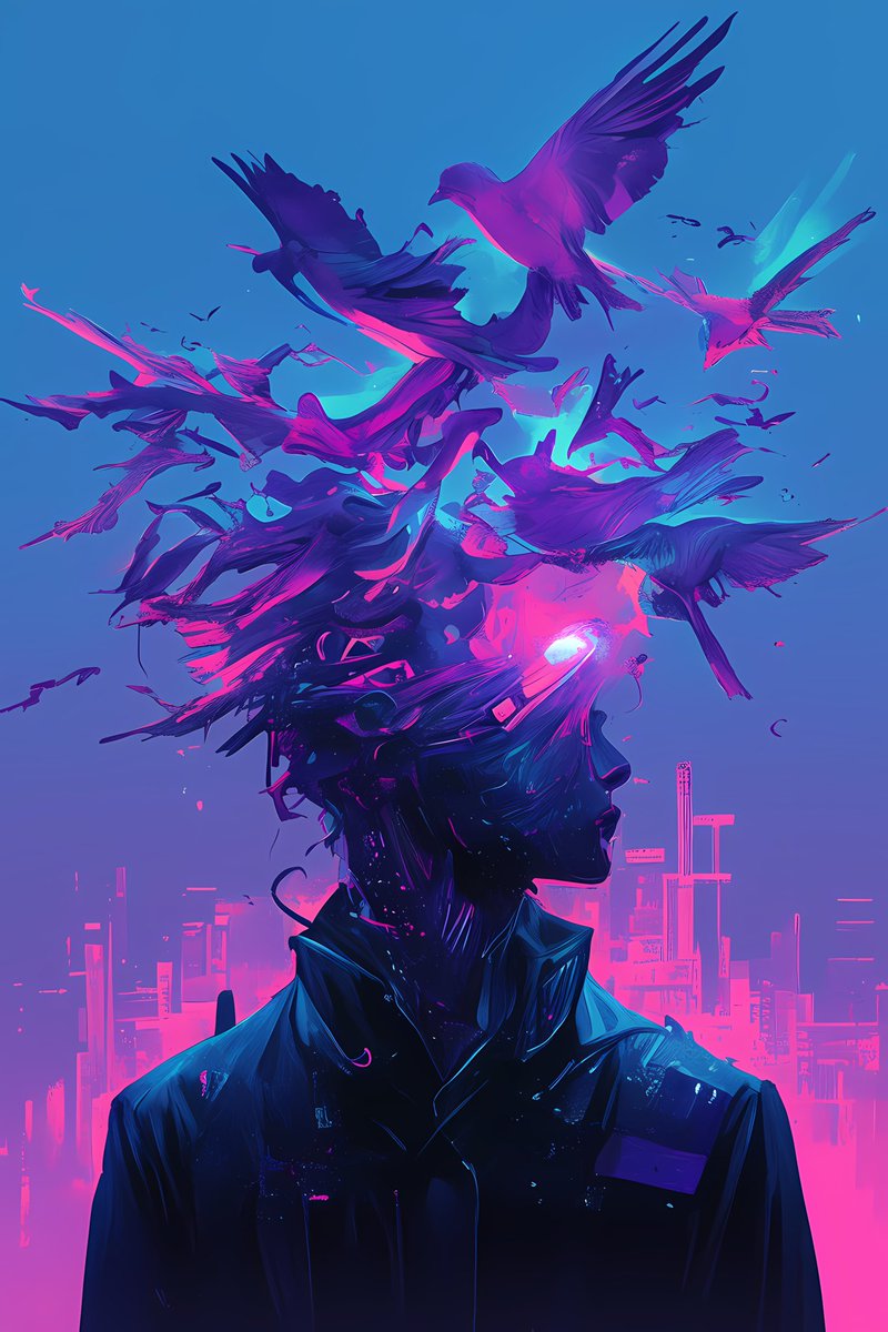 Birds in mind - Illustrations created by Prompt Smith, our AI Creator ⌨️

IG instagram.com/prompt_smith/p… 

#NFT #aiartcommunity #AIartists #AIArtwork #midjourney #midjourneyart #Marketing #Trending