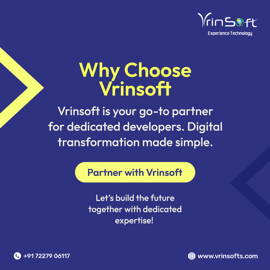 vrinsofts's tweet image. 🚀 Struggling with deadlines? Hire dedicated developers to boost productivity, cut costs, and stay in control! 💻

💡 Focus on your core business while we handle the tech. Let’s build the future together with Vrinsoft!

#DedicatedDevelopers #HireDedicatedDevelopers #TechSolutions