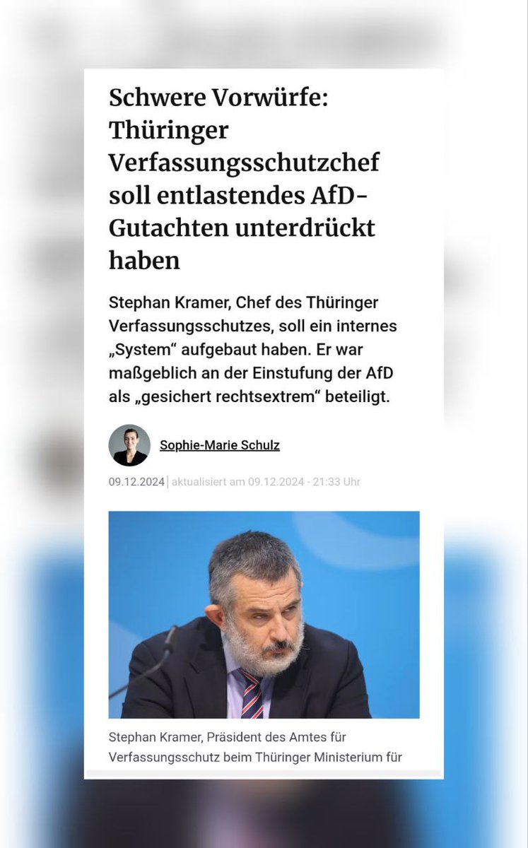 Der Thüringer Verfassungsschutz-Chef #Kramer soll Medienberichten nach Straftaten begangen, Mitarbeitern körperliche Gewalt angedroht, #AfD-Gutachten widerrechtlich erstellt &amp; Interna an MDR weitergegeben haben.

Früher war er übrigens noch bei Putins Nachtwölfen zugange 😂