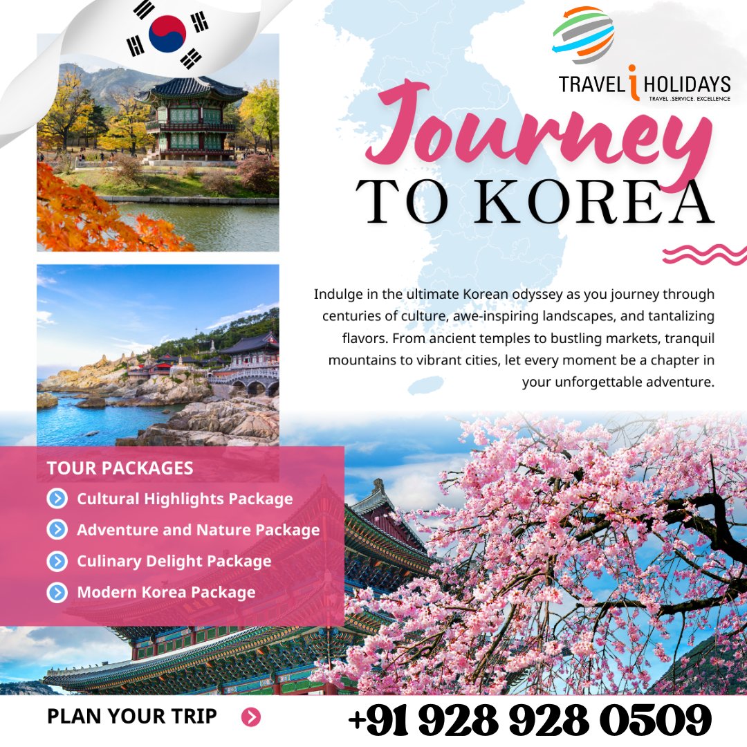 TraveliHoliday's tweet photo. Discover the Enchanting Land of Korea with Travel I Holidays!
Korea: A Journey Through Ancient Traditions and Modern Marvels.
Korea, a captivating blend of ancient traditions and modern marvels, offers a unique and unforgettable experience for every traveler. #traveltheworld https://t.co/cyuDVamdhO