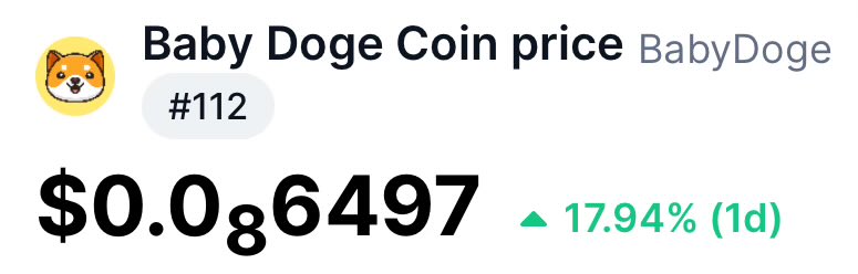 BABYDOGE HAS BROKEN ITS ALL TIME HIGH