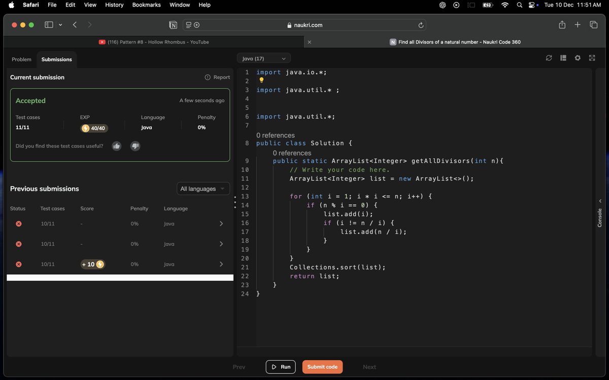 anikchand461's tweet photo. โข ๐ค Found pattern printing with recursion a bit confusing, but Iโll master it soon! ๐ช
โ
Solved:
โข Easy POTD from #CodingNinjas.
โข An array question from #LeetCode.
Small steps, big progress! ๐
#DSA #CodingNinjas #Recursion #PatternPrinting #Leetcode #100DaysOfCode https://t.co/S1DmxSduYI