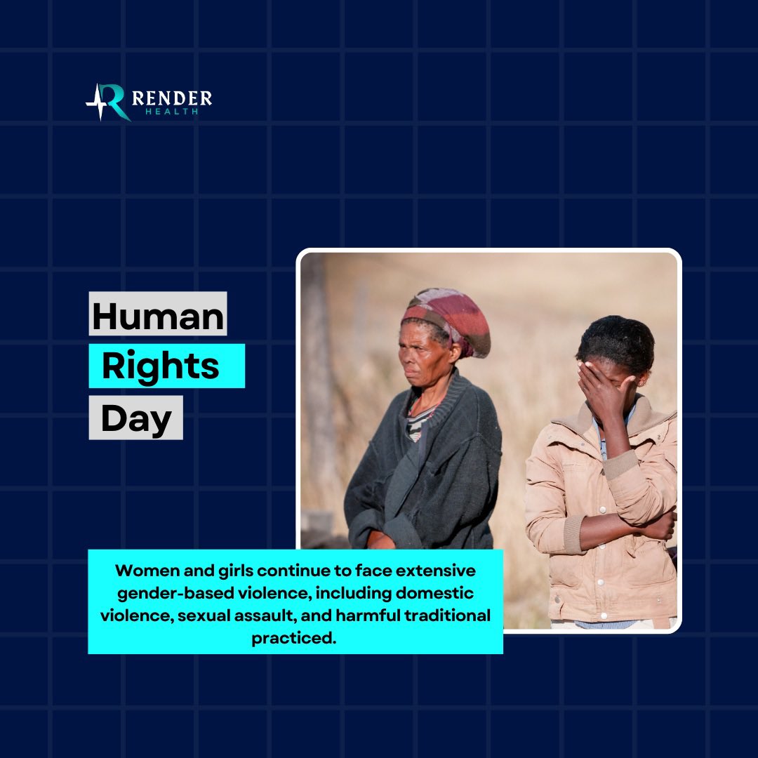 RenderHealth's tweet photo. Human Rights Day: Our rights, our future, right now! 🌍

Good health is not a privilege; it’s a right. Yet, millions in Africa face barriers to accessing the care they need. This #HumanRightsDay, let’s talk about health equity and how we can make healthcare accessible to everyone https://t.co/GbHq3DIfaL