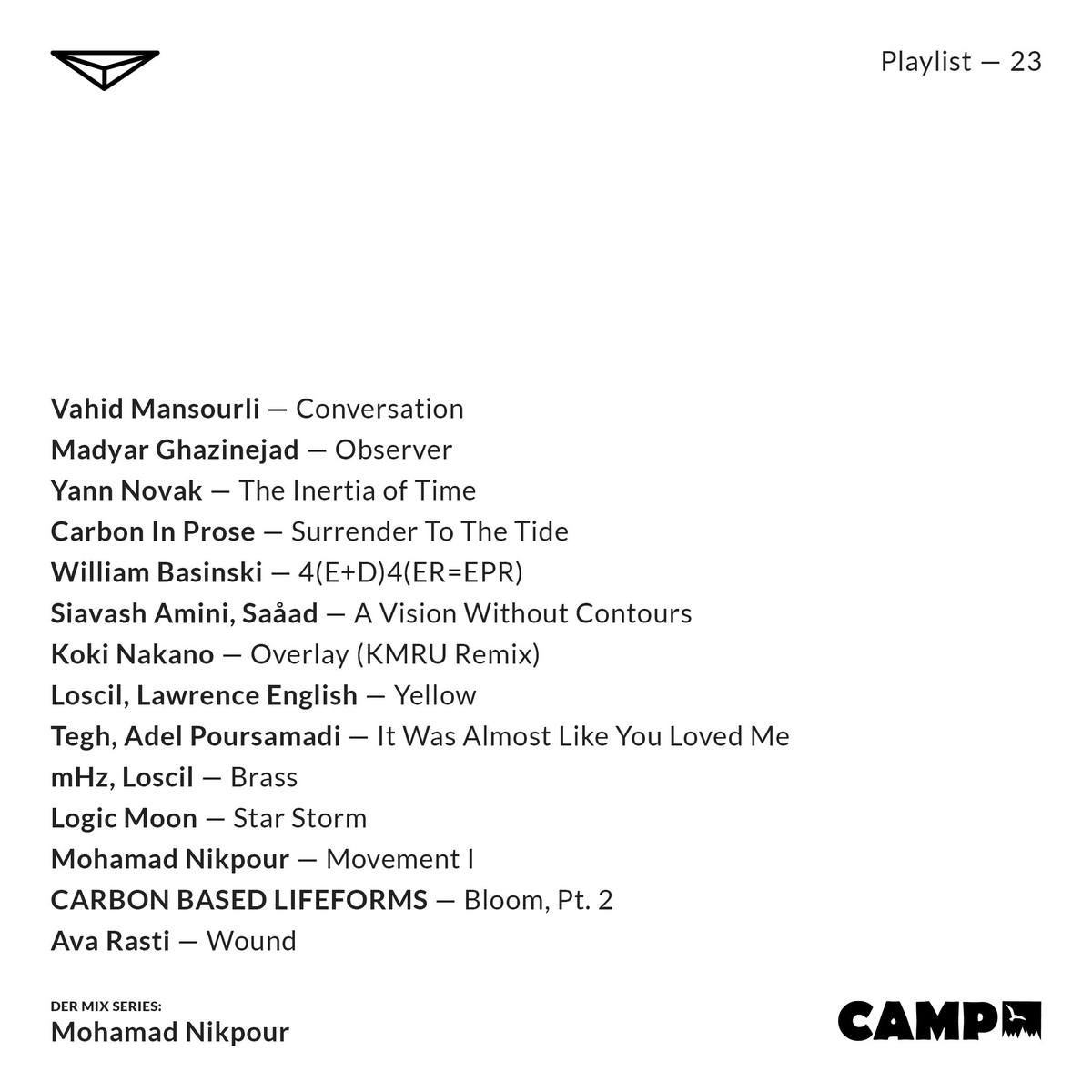 listen_camp's tweet photo. 4-5pm: Dragon’s Eye Recordings Mix
A digital imprint focusing on elevating marginalized voices in experimental music. Each show features a mix from an artist on our roster.
https://t.co/Xtp1GOZleu
#Ambient #Experimental #ModernComposition #FieldRecording #Techno
*⏰CET https://t.co/La6o8ScTWO