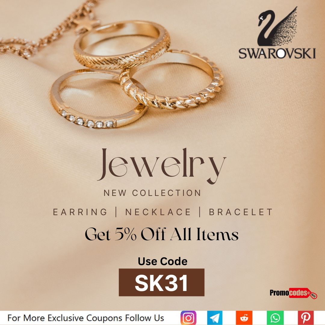 promocodesgcc's tweet image. 🌟 Shine Bright with Swarovski! 🌟
.
.
💎 Enjoy 5% OFF on all items with coupon code SK31!
✨ Discover timeless jewelry, elegant accessories, and sparkling pieces to elevate your style.
#swarovski #jewelrylove #couponcodes #discountcode #uaeoffers #postoftheday #promocodesgcc
