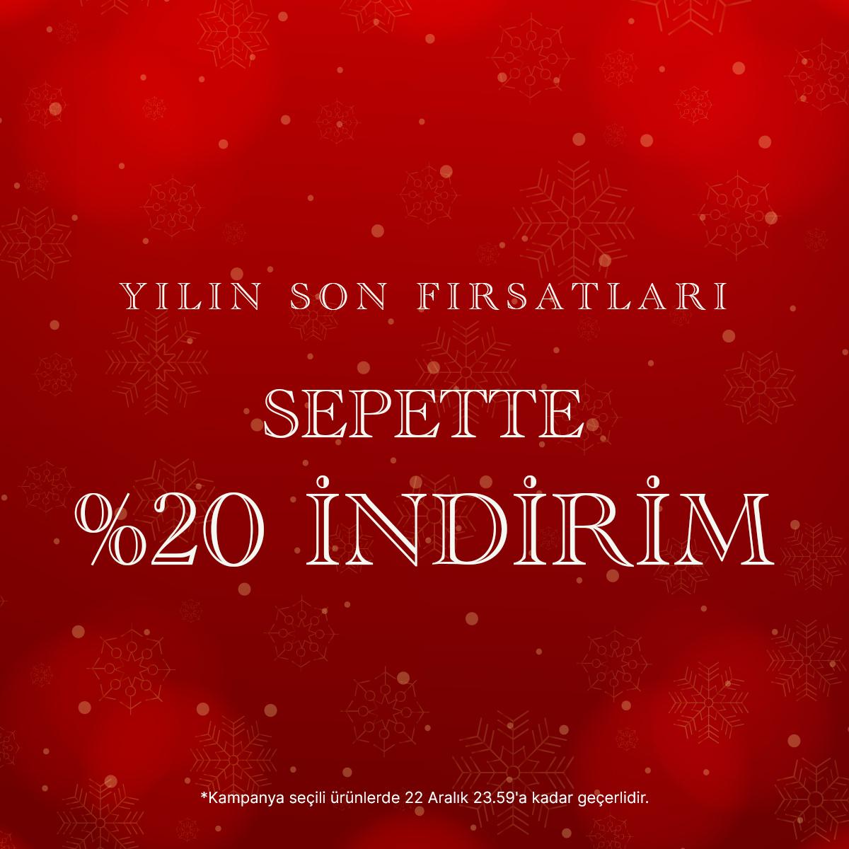Yılın son fırsatını kaçırmayın! 🎄✨ Onlarca markanın seçili outlet ürünlerinde geçerli sepette %20 indirim fırsatı için son gün 22 Aralık. Şimdi occasion.com.tr’de keşfedin!