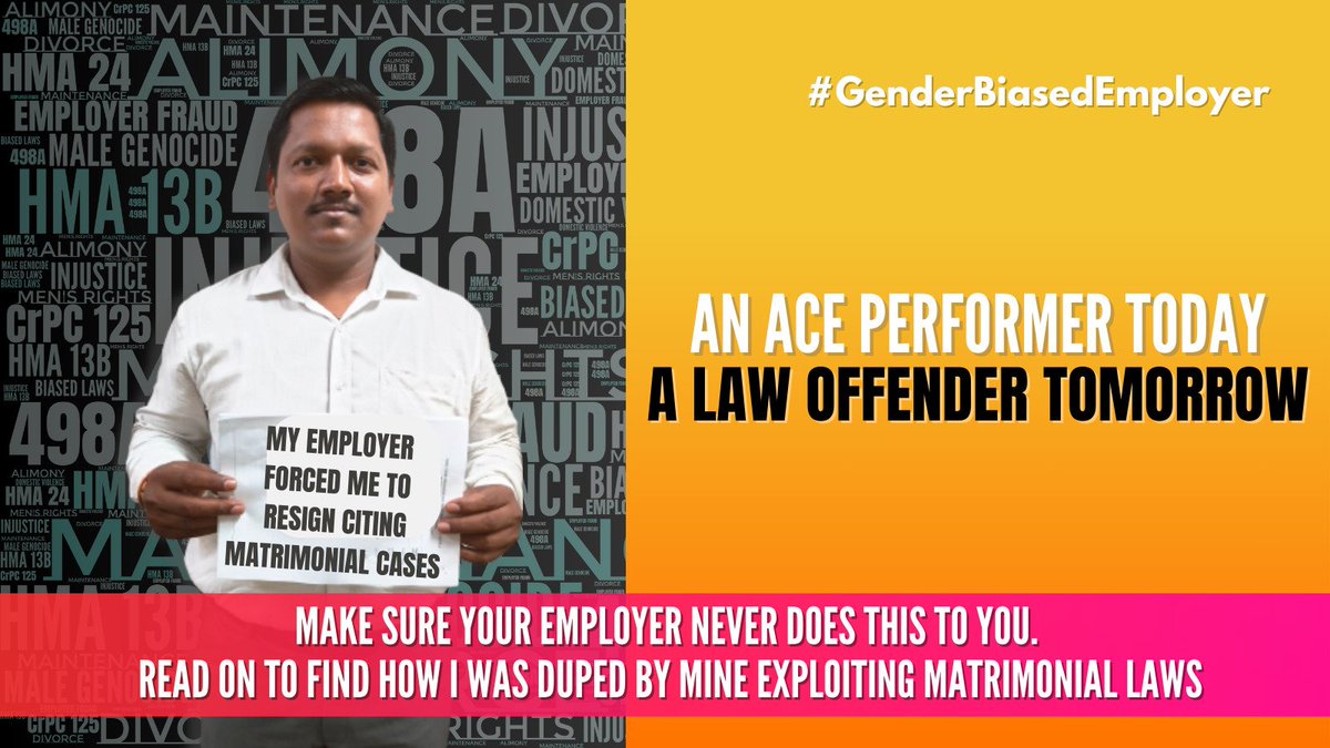 vivek_mandhare's tweet photo. I chose not to celebrate #HumanRightsDay today, as @AxisBank forced me to resign simply because of my pending #MatrimonialCases.
@UN_HRC
@UNHumanRights
#HumanRights #HumanRightsForAll
#Bharat #Mumbai #SpeakUpMen
#EmployeeRights #BadBurgundy
#GenderBiasedEmployer https://t.co/P7VQAcxiie