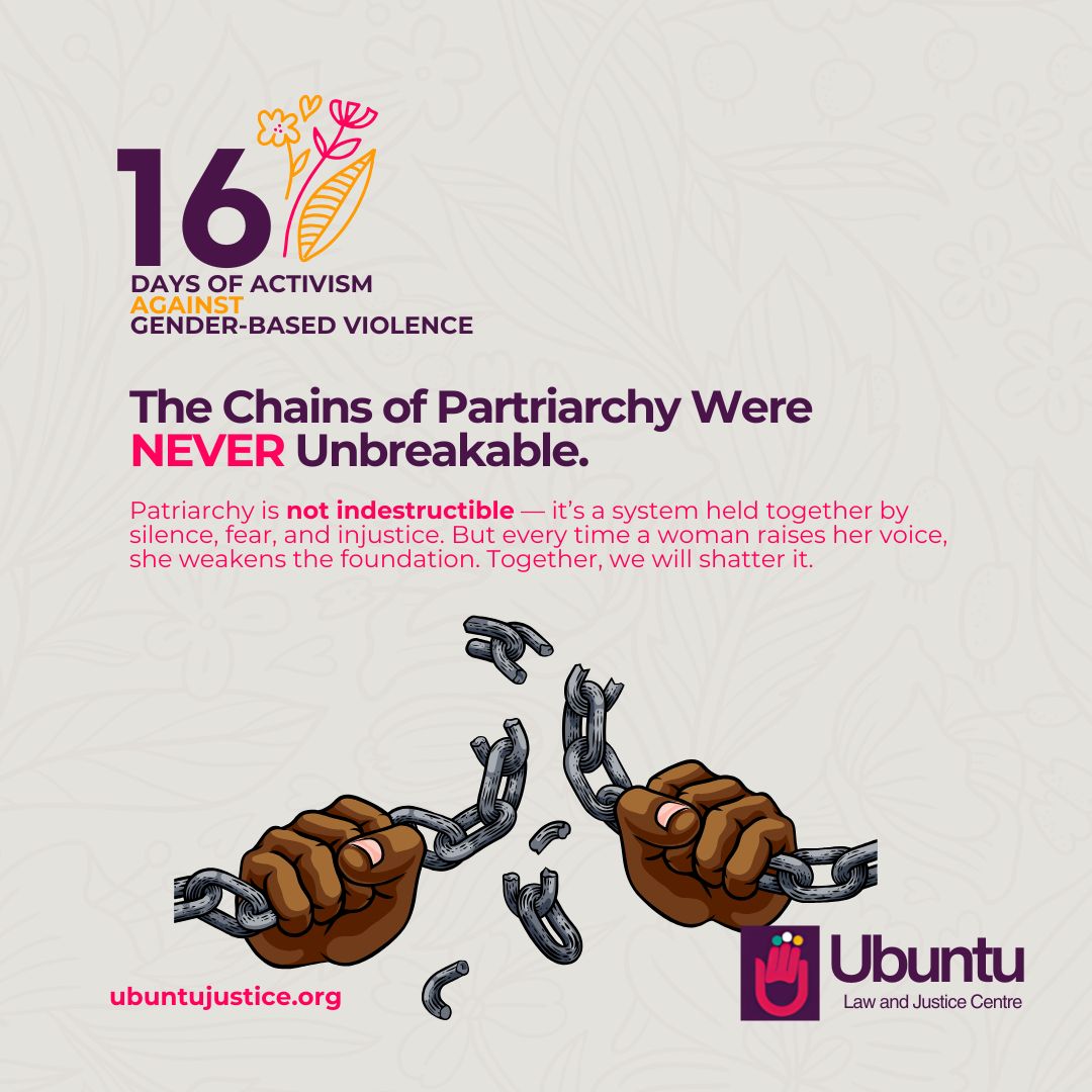 As we come to the end of 16 Days of Activism, we mustn't forget the perpetual role of patriarchy in GBV and the need for continuous confronting this system
Patriarchal systems tend to devalue women and girls, making GBV widely accepted in many societies. In a lot of states, this
