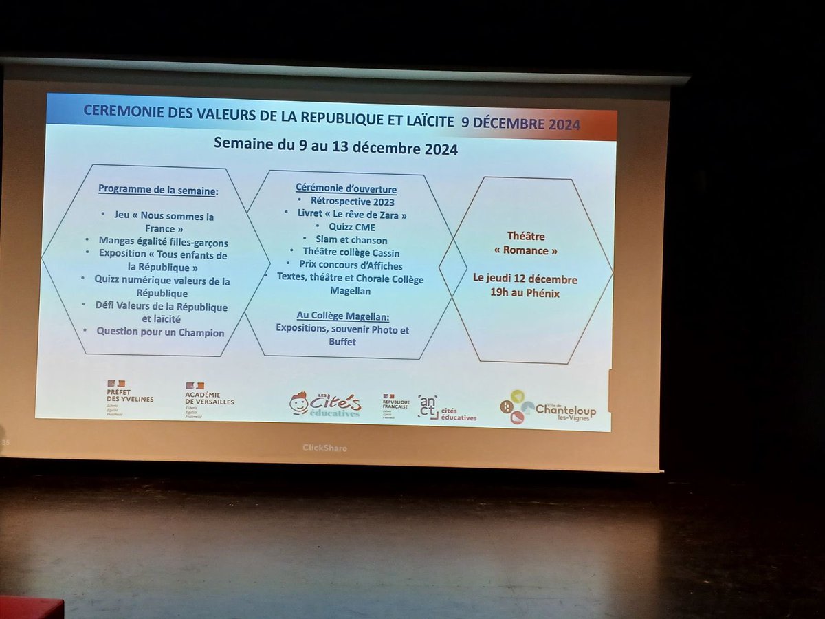 IA_DAASEN_78's tweet photo. Cérémonie d'ouverture de la semaine des valeurs de la république et de la laïcité à @ChanteloupLV 
200 personnes réunies pour découvrir l'ampleur du travail des acteurs de la cité éducative au service des enjeux du #FaireSociete 
#EAC #ParcoursCitoyen #Numerique @acversailles https://t.co/yNA8E0hts8