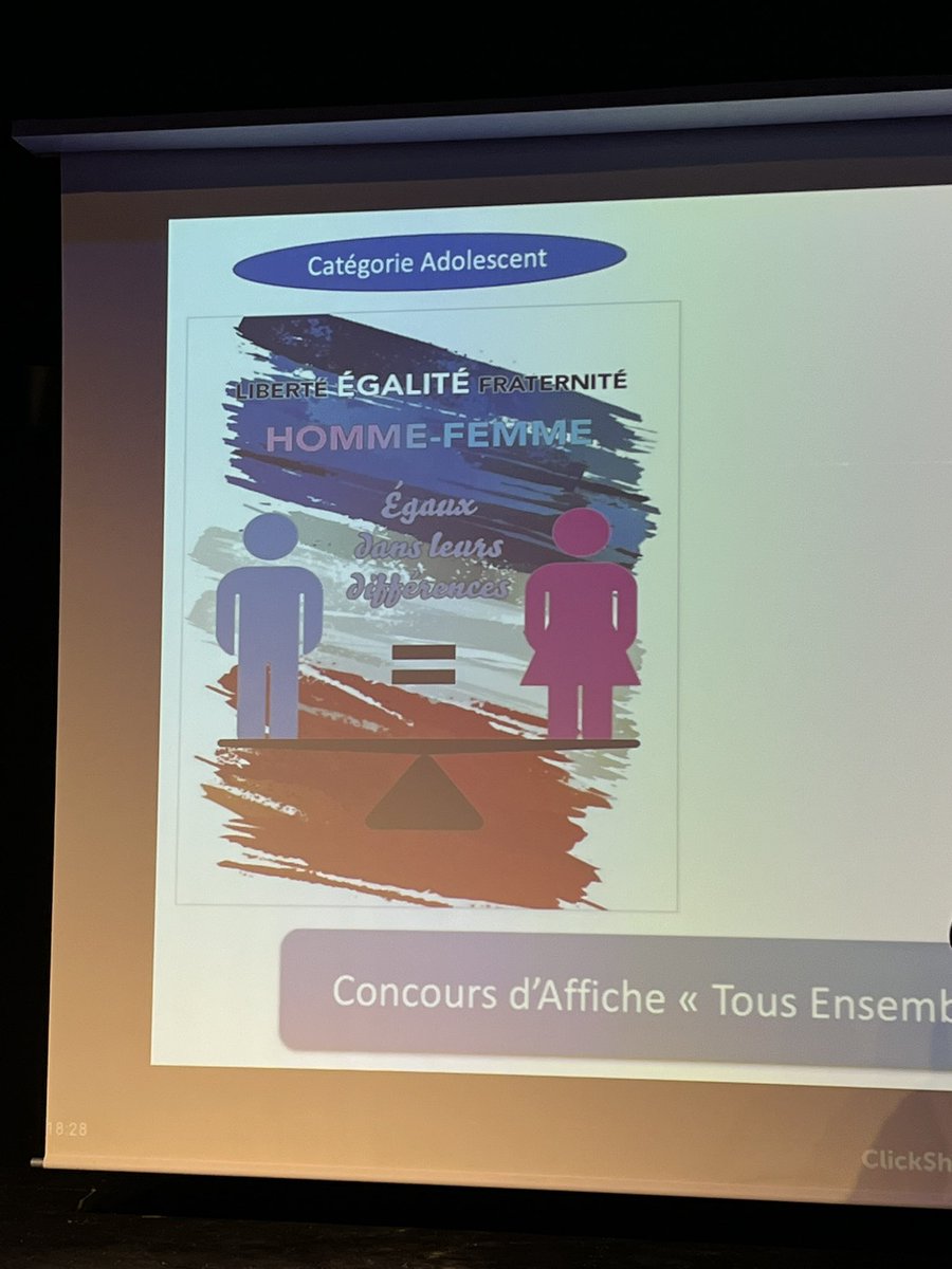 IA_DAASEN_78's tweet photo. Une focale très originale sur l'égalité entre les genres , entre scènette théâtrale et concours d'affiches https://t.co/ZkAYWAruv0