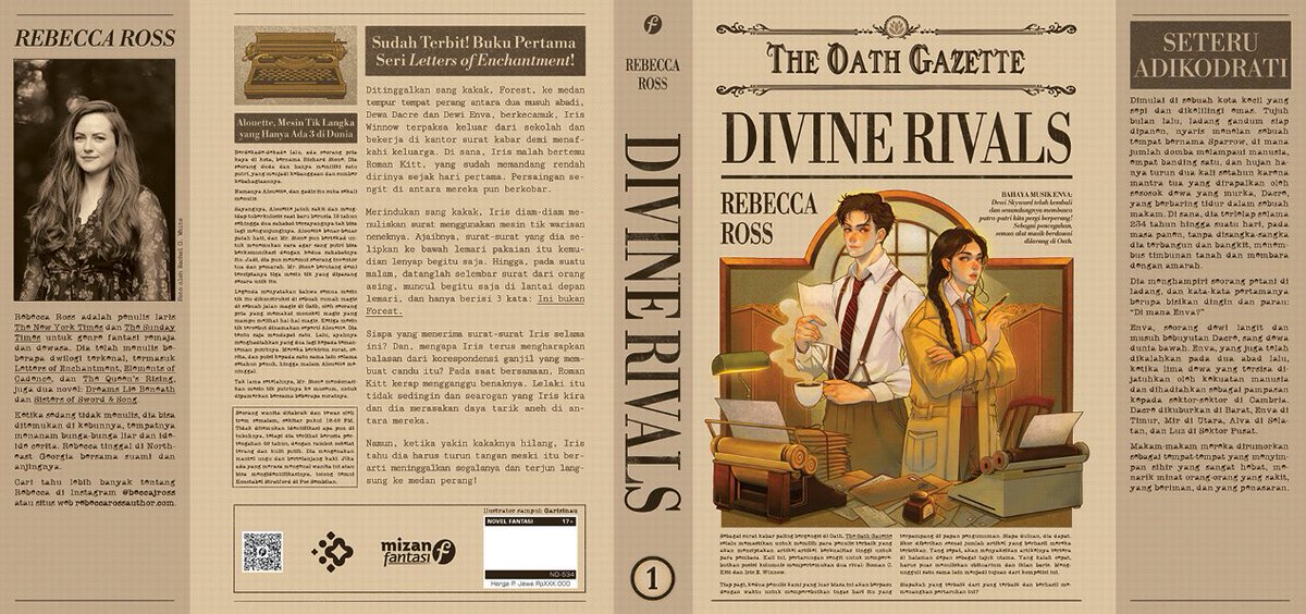 sipalingeditor's tweet photo. COVER REVEAL
REBECCA ROSS - LETTERS OF ENCHANTMENT 1: DIVINE RIVALS

Ilustrator: Garisinau

Sampulnya bakal pakai kuping, ya, kayak seri Bliss Bakery. 

Artikel2nya bisa dibaca, btw 😌
Udah di-share jg buat yg daftar Konten Eksklusif. 

Udah siap2 buat Januari? 🥳 https://t.co/rEuPeOKk9X