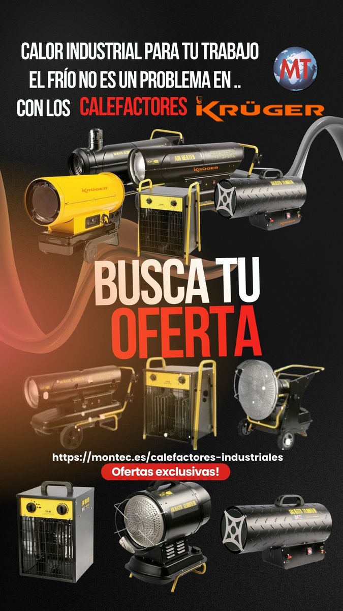 🔥 ¿Trabajas en ambientes fríos? 🔥
No permitas que las bajas temperaturas detengan tu productividad. Con los calefactores industriales Krüger, el calor estará siempre de tu lado.
👉 Descubre más en: montec.es/calefactores-i…
#CalefactoresIndustriales #Krüger #MonTec