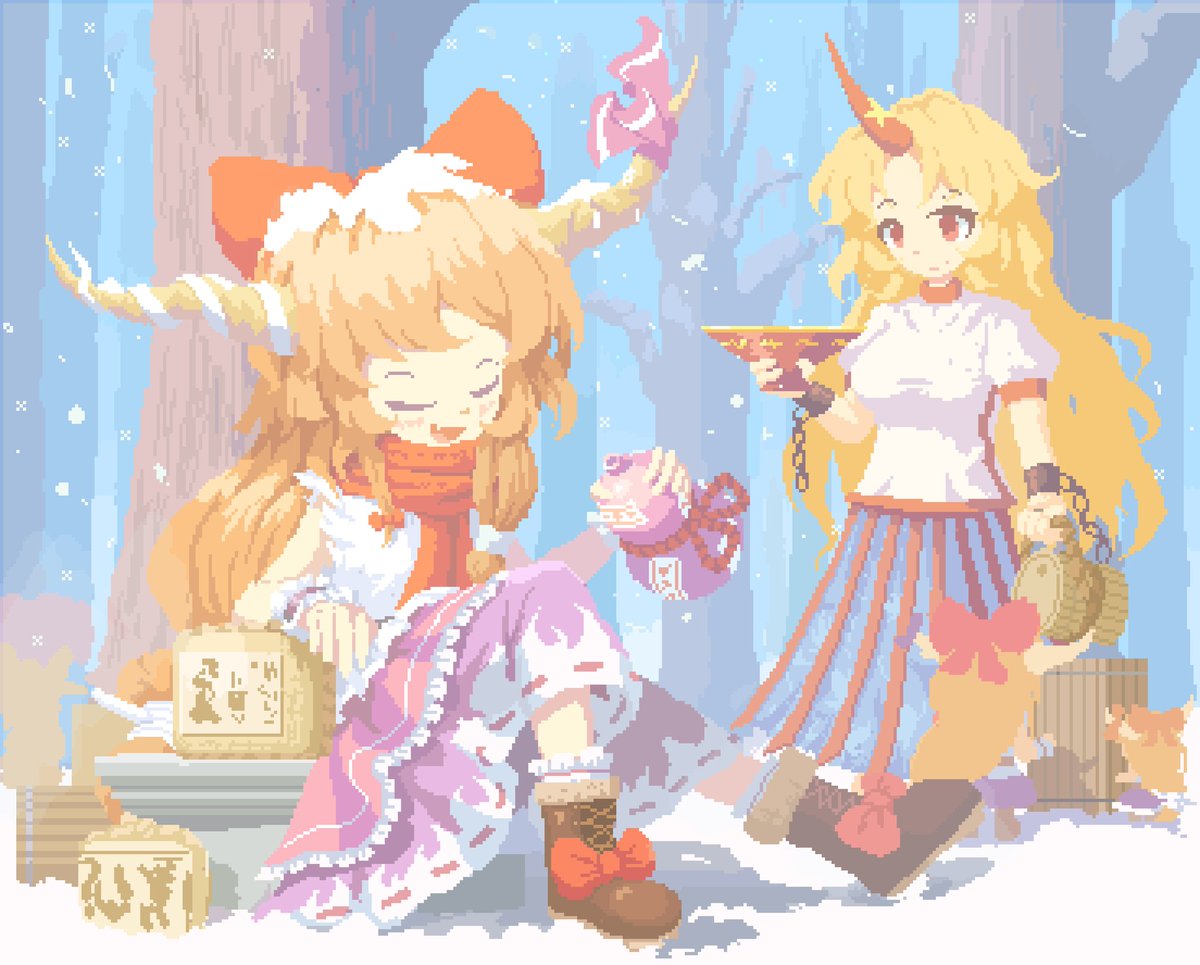 02charaice20's tweet photo. Drink it all!
#東方Projectᅠᅠᅠ #伊吹萃香 #星熊勇儀 https://t.co/E2CjeqPuQM
