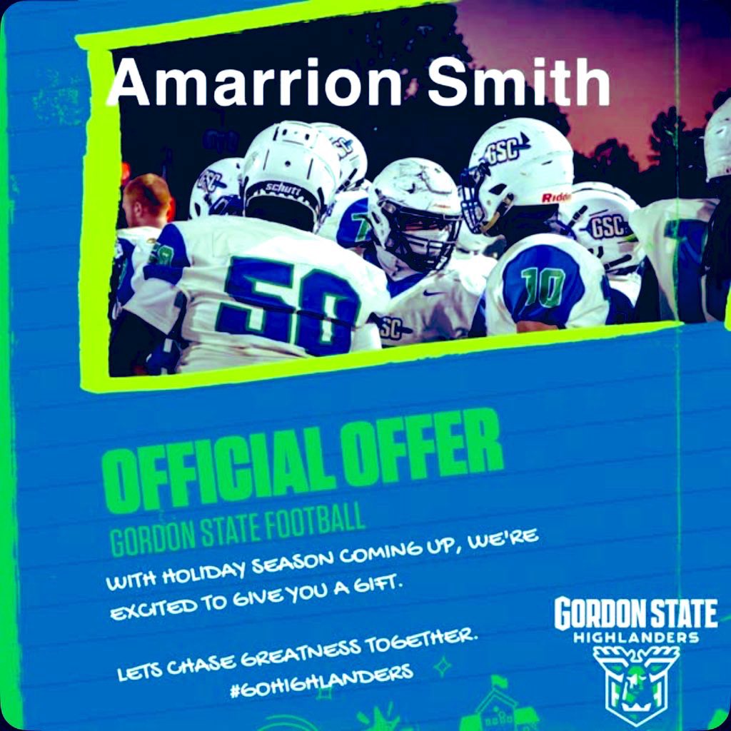 AGTG🙏 after a great conversation with <a href="/QuisenberryOmar/">Omar ( Coach Quiz) Quisenberry</a> and <a href="/Cworthy47/">Corey Worthy</a> Blessed to receive offer from <a href="/GordonState/">GordonStateCollege</a> <a href="/mendenhallFB/">Mendenhall Football</a> <a href="/lvii_Reasons/">KayTwo🥇</a>