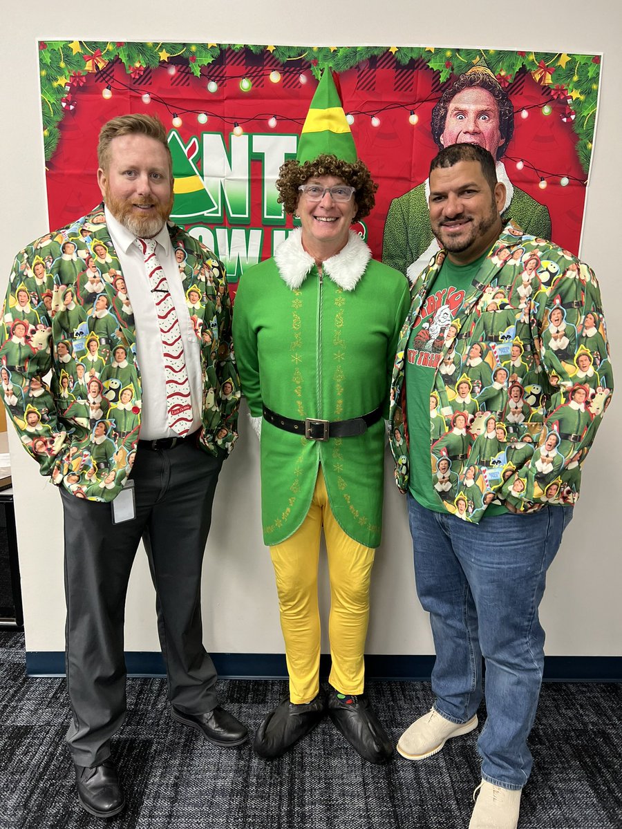Mike Lastra, Elementary Principal in Hernando County. I’m kinda digging my new Elf jacket lately 🎅🎄