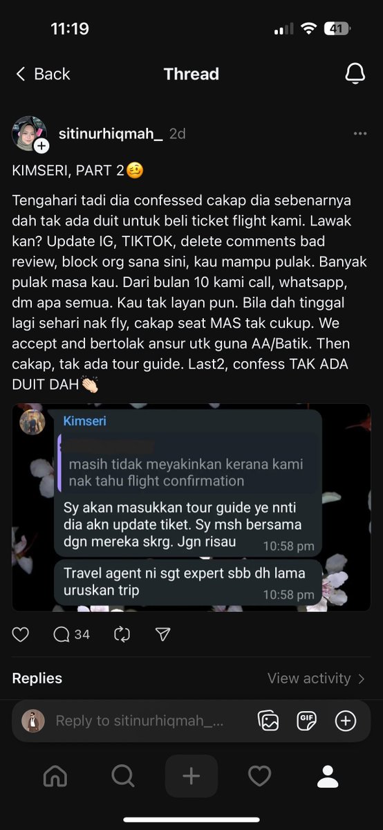 arfdy12's tweet photo. Kimseri ni ok ke tak?

Orang bayar dia RM110K untuk trip company ke Korea 9 bulan awal pun dia tak settlekan sampai last minute tu pun lepas kena push. 

Sampai orang tu dah naik flight pergi (yang dapat less than 3 hari sebelum fly) pun tak settle return tix!

Hilang mood weh… https://t.co/NmYTxbYzmx