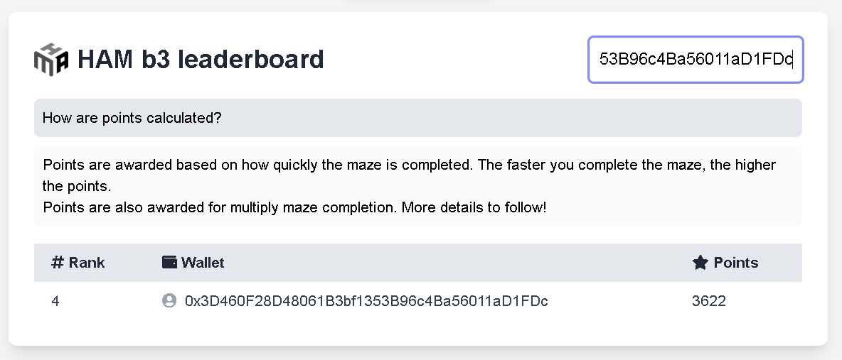 <a href="/playHAM3D/">HAM 3D- solve new maze everyday 🏘️</a> Point and Leaderboard updated
Thank for your sharing B3 BP Point system