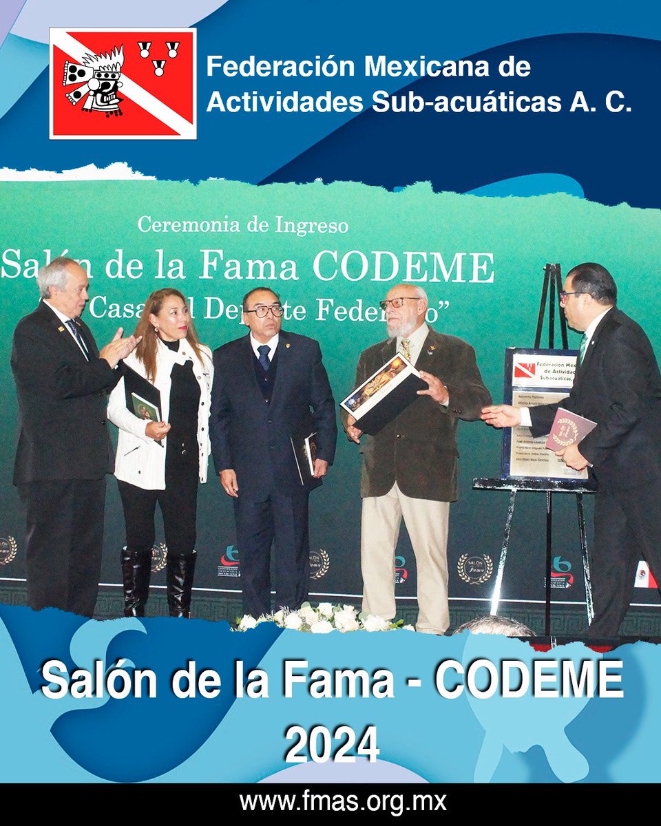 FMAS_Mx's tweet photo. 🌟🤿 ¡Nueva generación de leyendas! 🤿🌟
@IrinaBorja, Miguel Fuentes y Francisco Uribe, de actividades sub-acuáticas, ingresan al #SalóndelaFama de la @CODEMEOficialMX 

#SoyFMAS 

https://t.co/PKm8hQA9Zh https://t.co/KHbaTjH08F