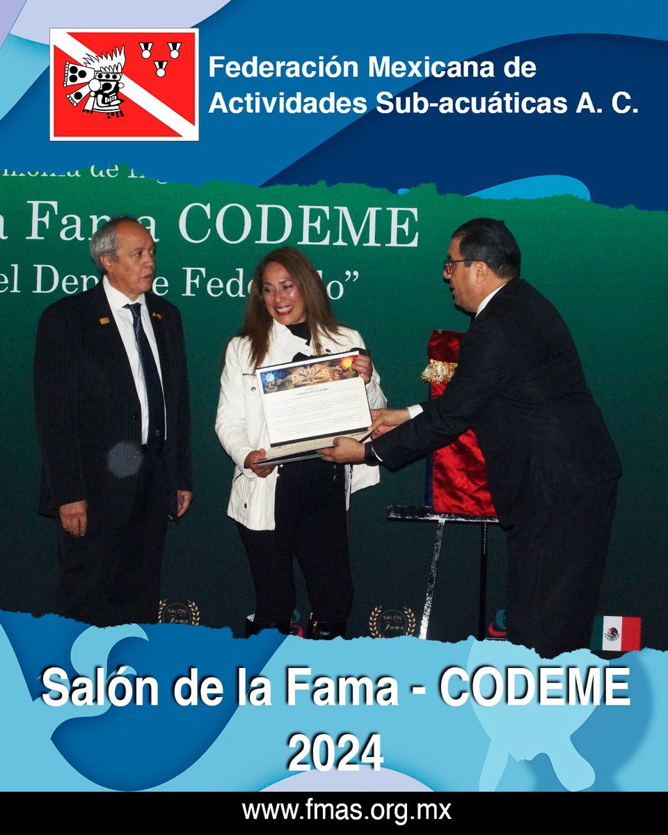 FMAS_Mx's tweet photo. 🌟🤿 ¡Nueva generación de leyendas! 🤿🌟
@IrinaBorja, Miguel Fuentes y Francisco Uribe, de actividades sub-acuáticas, ingresan al #SalóndelaFama de la @CODEMEOficialMX 

#SoyFMAS 

https://t.co/PKm8hQA9Zh https://t.co/KHbaTjH08F
