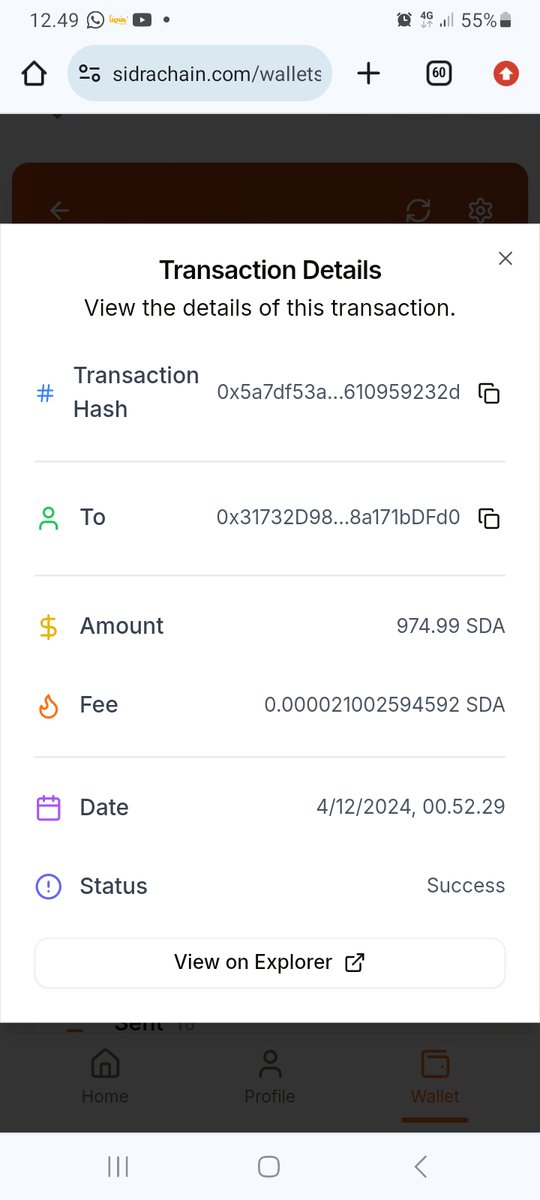 dulk2244's tweet photo. @sidrachain Sidra team, why have my Sidra coins disappeared and someone sent them to another wallet? Here's the proof, please return them to my wallet https://t.co/efhZG2oouG